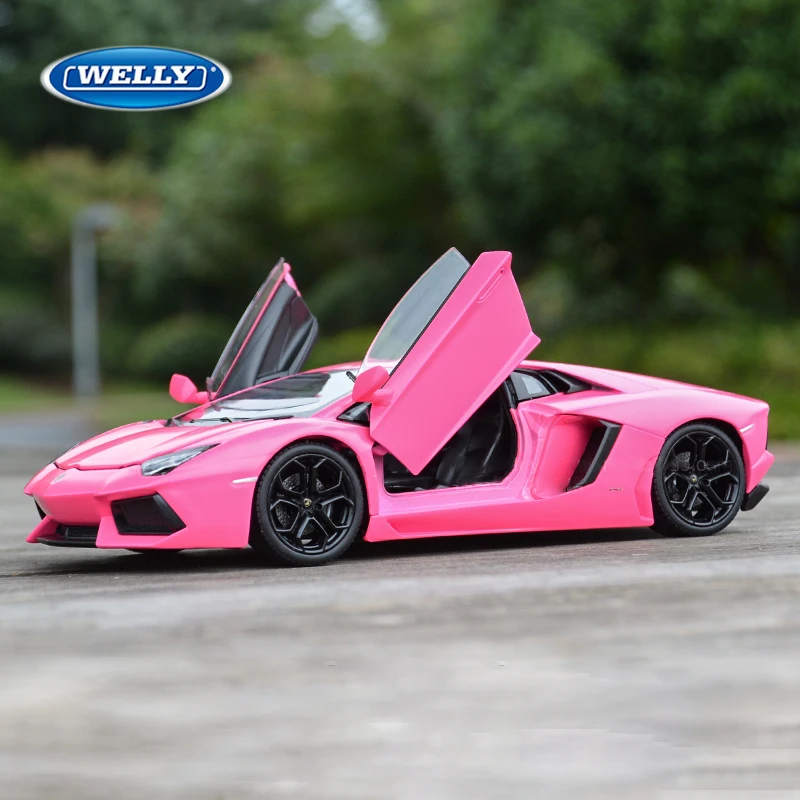 (rosa) Modelo De Coche De Carreras De Aleación A Escala 1:24, Decoración De Simulación De Coche De Carreras