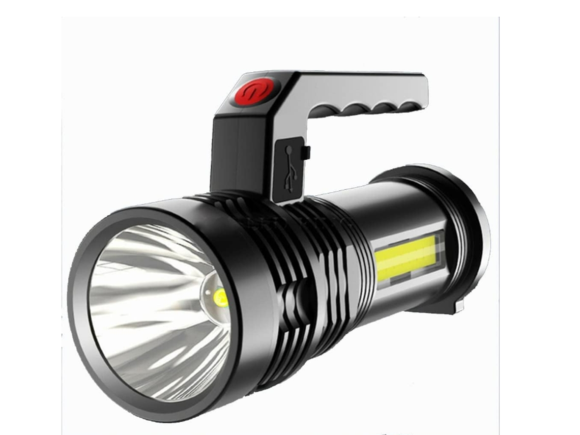 Linterna portátil linterna USB recargable reflector reflector luz de pesca (negro) YIZHOOD