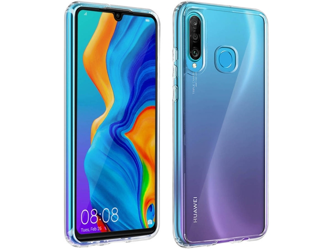Carcasa y Protector Cristal Templado Huawei P30 Lite 4SMARTS Clear Transparente