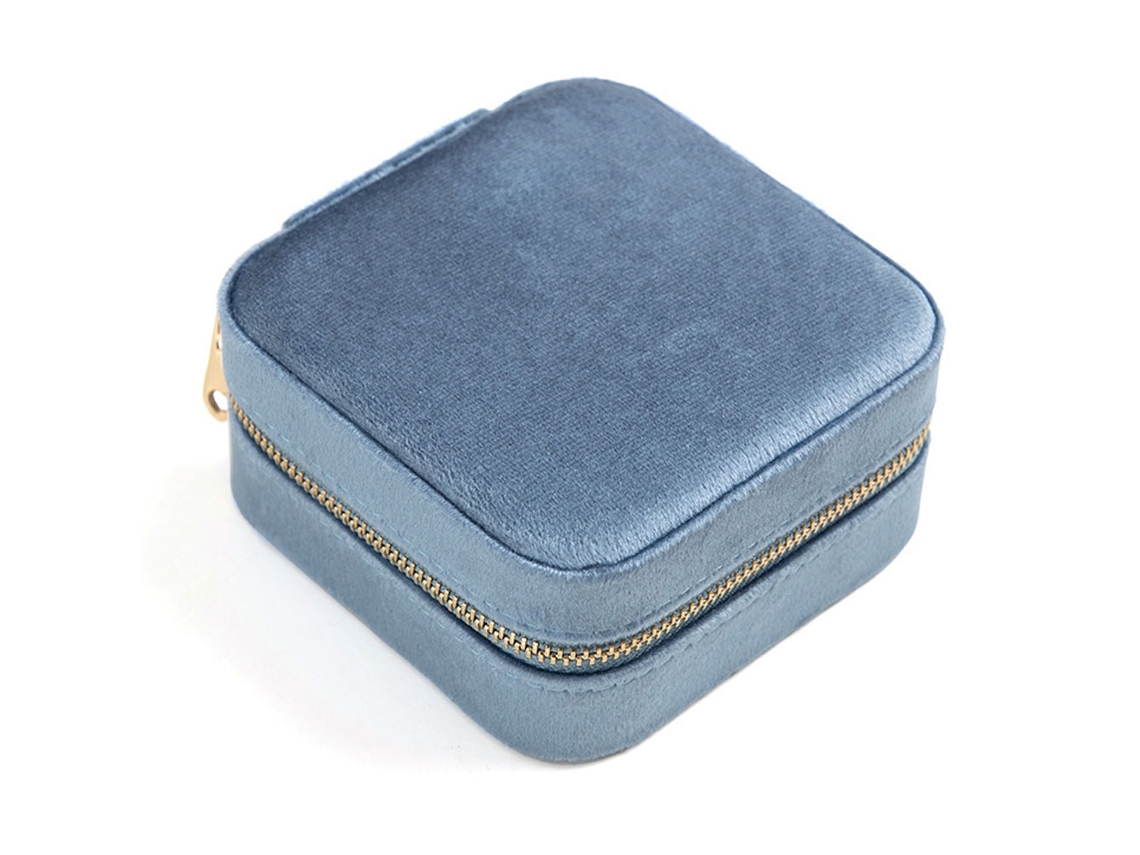 Organizador de Joyas Caja Portátil Joyas Espejo Múltiples Ideal RNEMITERY Azul (10x10x5cm)