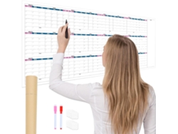 Agenda de 12 meses sin fecha, organizador reutilizable, calendario de pared borrable