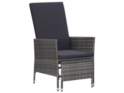 Silla de jardín reclinable gris con cojines DKD Home Decor