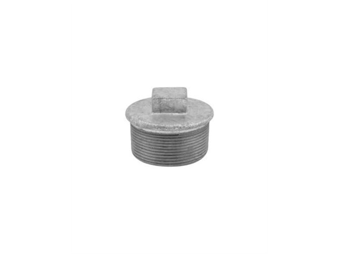 Tapa roscada macho galvanizada de 1 1/2", Gibalto