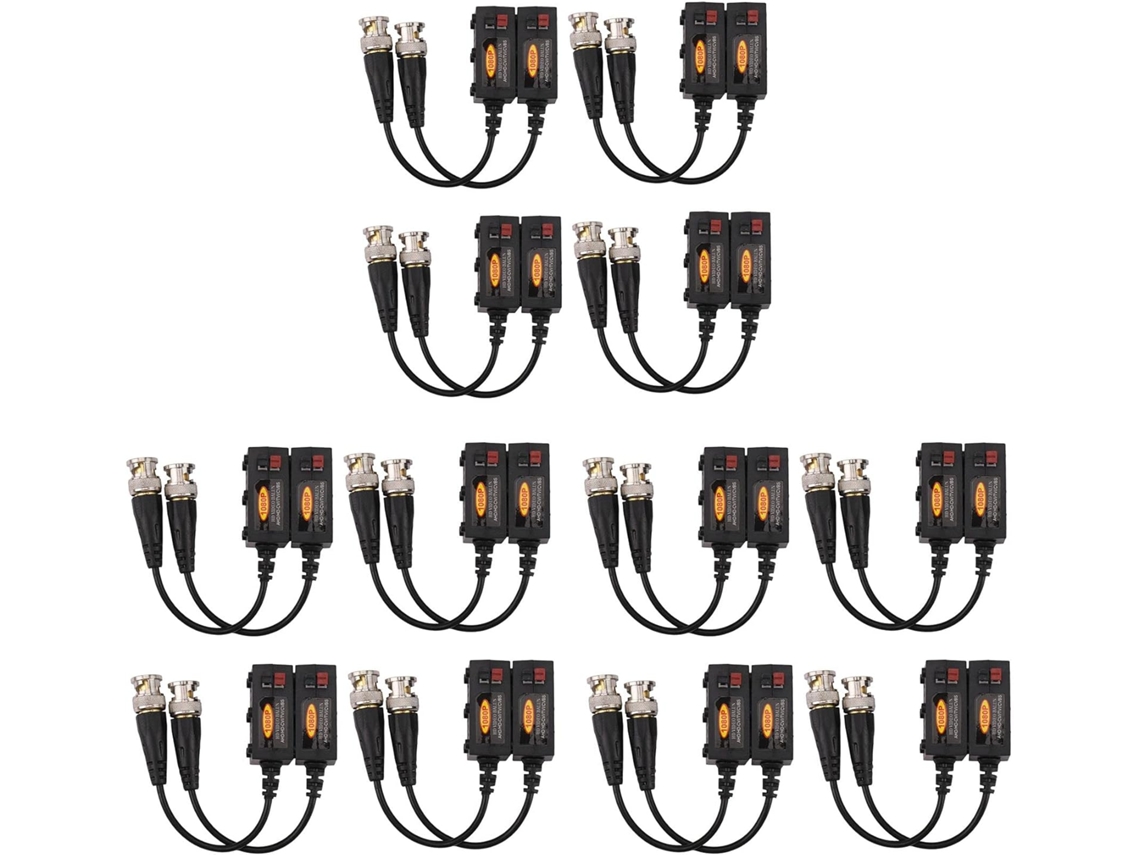 Transmisor Balun De Vídeo Pasivo 1080p Ahd Hd-cvi Tvi Cvbs, 12 Pares Utp, Hasta 350m-600m