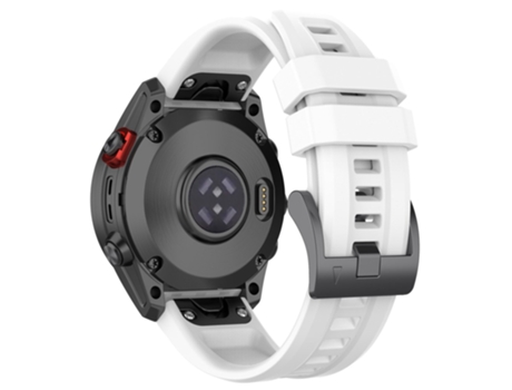 Correa de Silicona liberación rápida con hebilla para Garmin Fenix 7S/6S Pro/5S/5S Plus/Instinct 2S - blanco