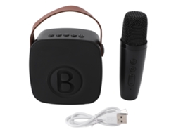 Ats-altavoz Karaoke Bluetooth Portátil Para Niños Mini Máquina Karaoke Profesional Con Micrófono Negro Individual