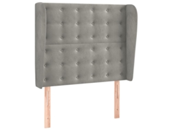 Maison Exclusive - Cabecero Con Orejas De Terciopelo Gris Claro 83x23x118/128 Cm