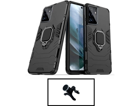 kit Carcasa Militar Magnética + Soporte Samsung Galaxy S22 Ultra 5G G4M Negro