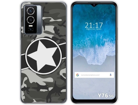 Carcasa para Vivo Y76 5G TUMUNDOSMARTPHONE Dibujos Camuflaje 02 Multicolor