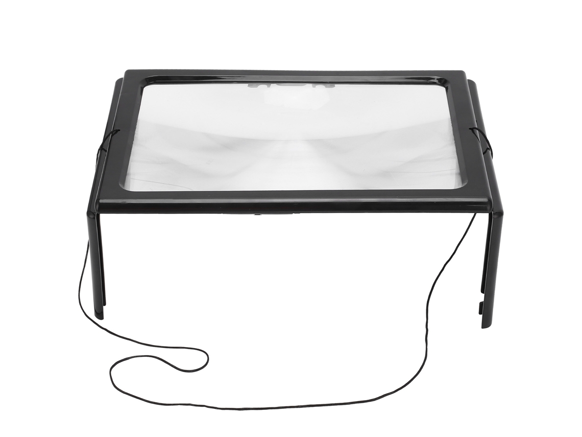 Lupa De Mesa Con Luz Led Y Soporte, Aumento De 3x, Lupa De Lectura A4 Para Uso Doméstico, Práctica, De Pvc.