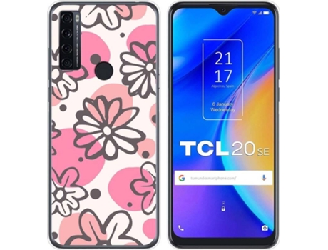 Carcasa TCL 20 SE TUMUNDOSMARTPHONE Dibujos Transparente Flores 09 Multicolor