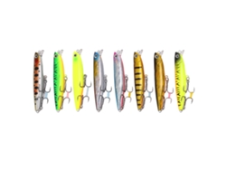 2026rebe 8 Uds Señuelos de Pesca Minnow 8cm/14g Baitos Duros Sumergibles Vib para lubina trucha perca Largos Lanzamientos