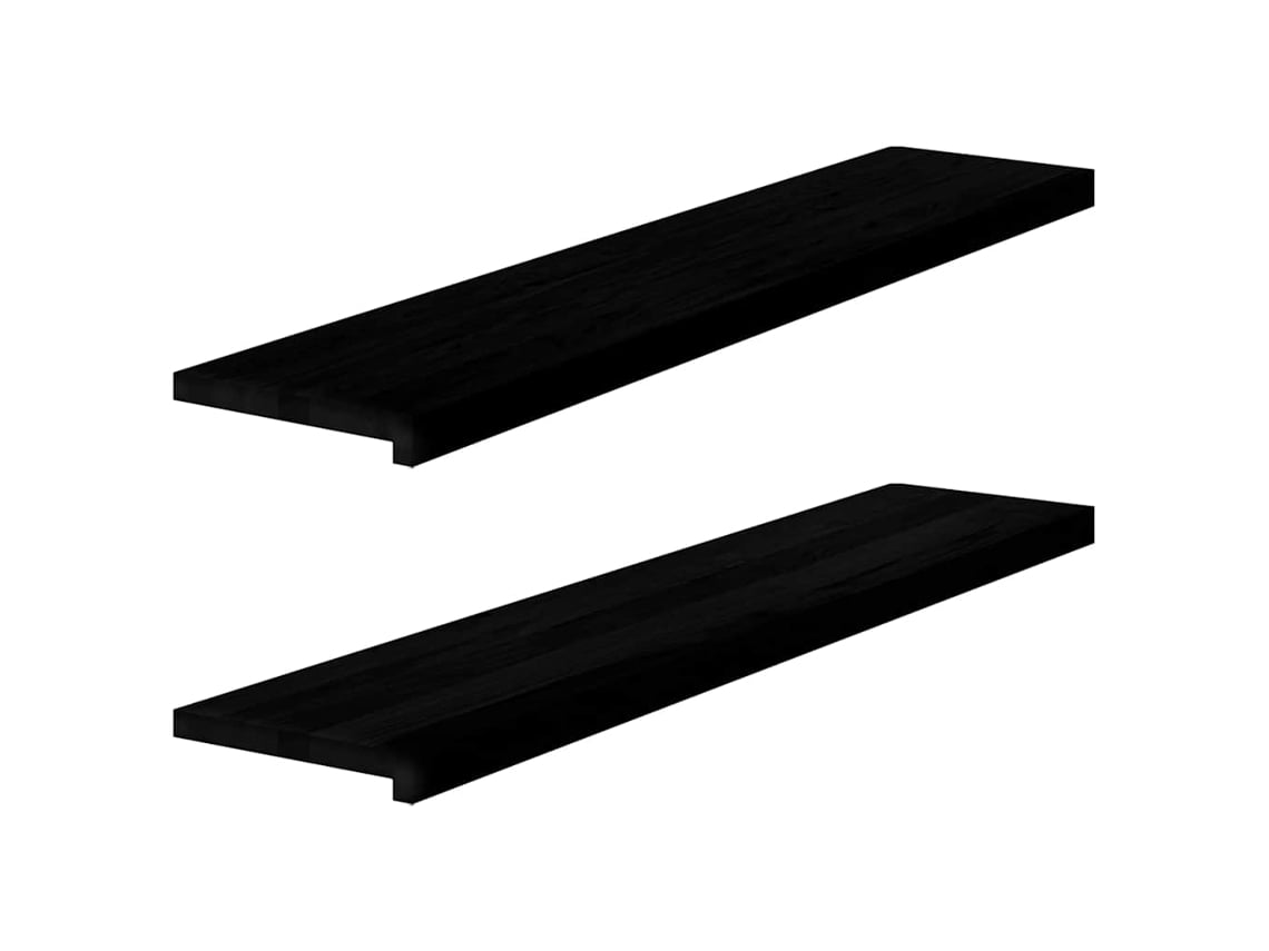 vidaXL Peldaños de escalera 2 uds madera maciza roble marrón oscuro
