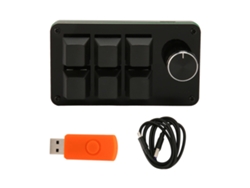 Teclado Mecânico Mini 6 Teclas Com Botão Hot Swappable Blue Switch Programável Para Jogo E Trabalho
