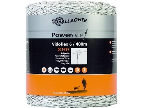 Rollo de Cuerda para Animales de Granja GALLAGHER (Blanco - 400m - Nylon)