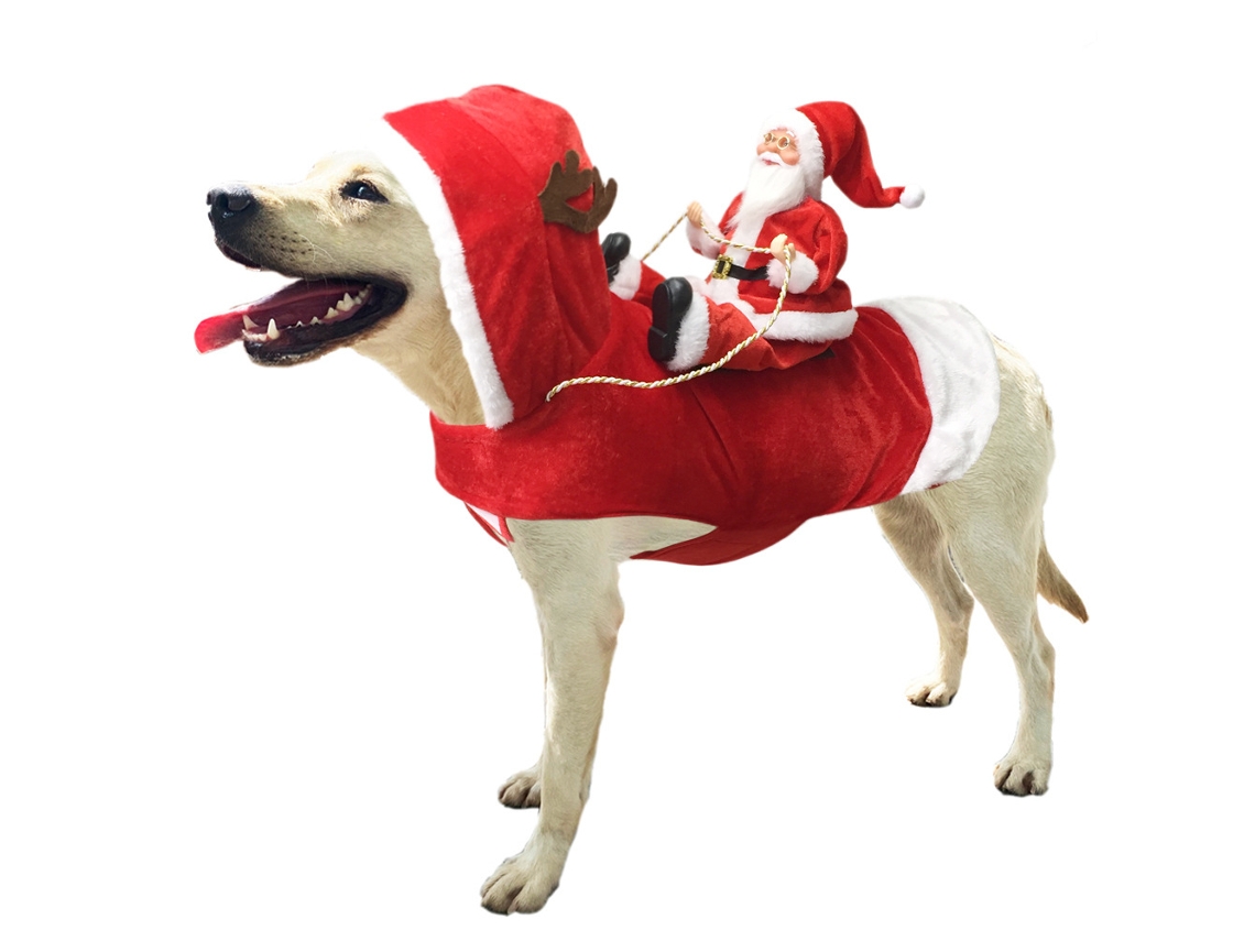 Disfraz navideño para perros, Papá Noel a caballo, talla M (47/60 cm). Digitallab