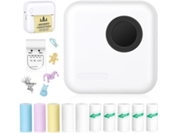 Impresora Térmica Sin Tinta Con 10 Rollos De Papel Térmico Y Adhesivos Para Ios Y Android Negra SIURN