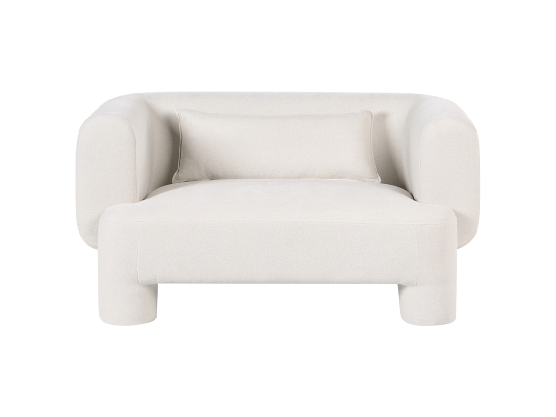 Sofá De 2 Lugares Beliani Hogbo De Tecido Branco 145x93x73