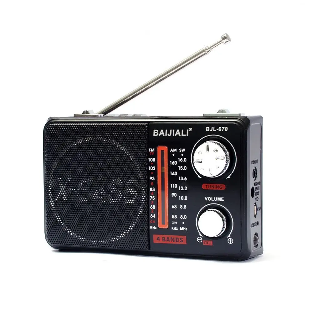 Mini Radio Fm/am/sw (negra) Con Linterna Led, Altavoz Bluetooth, Reproductor De Música Mp3, Compatible Con Tarjeta Tf Y Unidad Flash Usb.