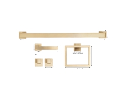 Juego de accesorios de baño, diseño moderno, acero inoxidable, montaje en pared, OEM dorado
