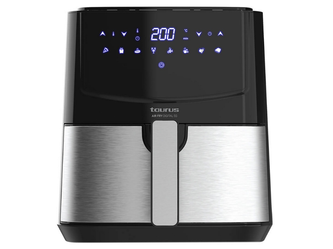 Freidora sin aceite 1,2kg 1450w negro/acero inoxidable airfrydigital-5s - TAURUS
