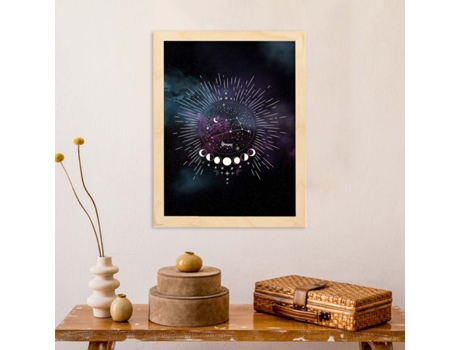 Póster NACNIC con La Constelación Geminis. Poster con Símbolo do Zodiaco en y Fondo do Cielo Estrellado