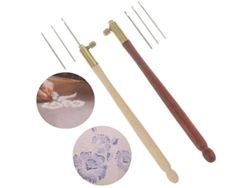 Agujas De Bordado Francés Tambour Gancho De Crochet Luneville Con 3 Agujas Beige A Beige