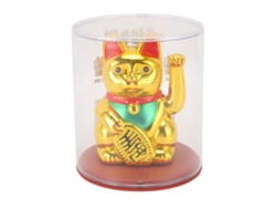 Gato solar de la suerte con brazo móvil, gatito de la fortuna, decoración Feng Shui para el hogar, dorado, 4 pulgadas, Mly23056