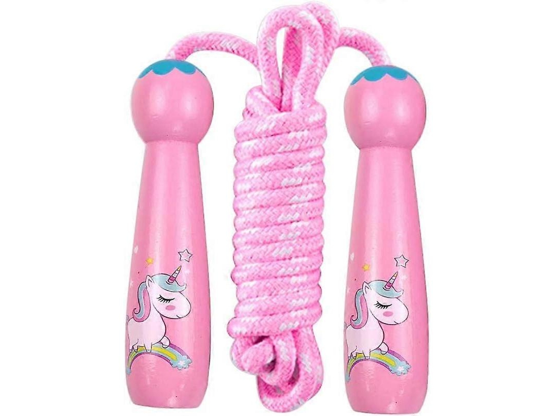 Cuerda para saltar para niños, mango de madera, 2,5 metros de largo, ideal como regalo de Navidad o cumpleaños. Mdug