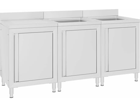 vidaXL Fregadero de cocina profesional acero inoxidable 180x60x96 cm