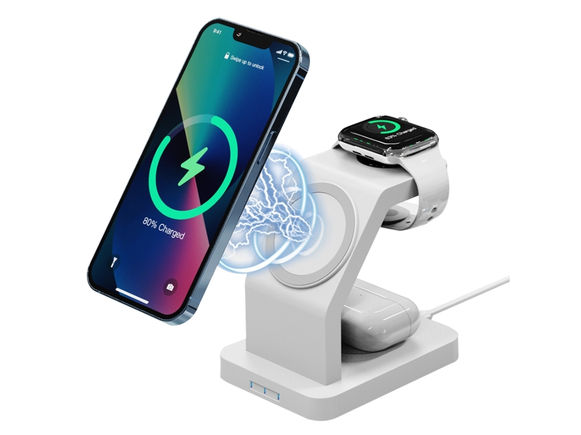 Estación de Carga Sem Fio Bisbisous para Apple YEMAESRE Blanco