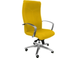 Silla de Escritorio Ejecutiva PYC Caudete Amarillo con ruedas antiarañazos (Brazos Fijos - Tejido)
