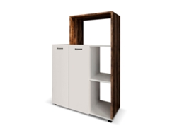 Armario Multiusos CATTER HOUSE Delfos 123 de 90X41X123Cm Con 3 Compartimentos 2 Puertas Y 1 Balda Interior de Altura Ajustable