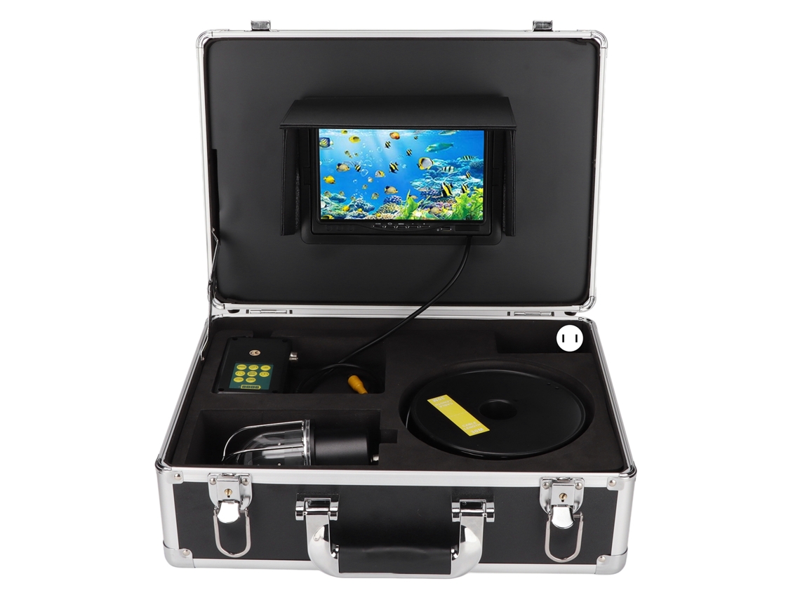 Cámara de pesca subacuática portátil de 7 pulgadas, 20 LED, IP68, HD, rotación de 360°, enchufe USB.