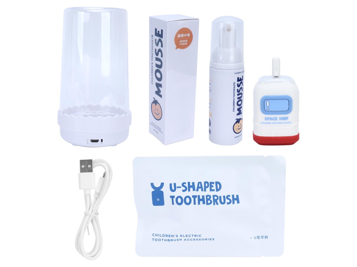 Cepillo De Dientes Eléctrico Ultrasónico Con Carga Usb Y Vaso, Resistente Al Agua Ipx7 Para Niños.