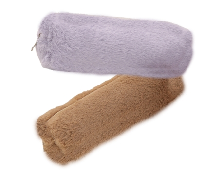 Paquete De 2 Estuches De Felpa Para Lápices, Lindo Estuche Para Lápices, Bolsa De Almacenamiento De Papelería Para Suministros De Oficina, Morado Y...