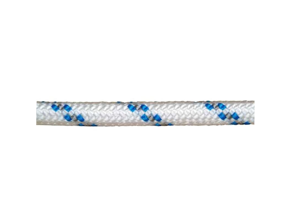 Cuerda poliester trenzada blanco / azul 5 mm. bobina 200 m.