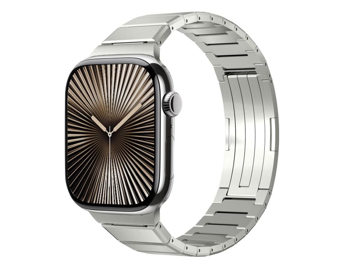 Correa XIAOMOYU de aleación de titanio para Apple Watch (42/41/40/38 mm) con cierre desplegable de un solo eslabón.