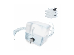 Relaxdays Pack 4 Bidones Plegables, Garrafas Agua Cuadradas, Grifo Y Asa, Volumen 5 L, Sin Bpa, Transparente Y Negro
