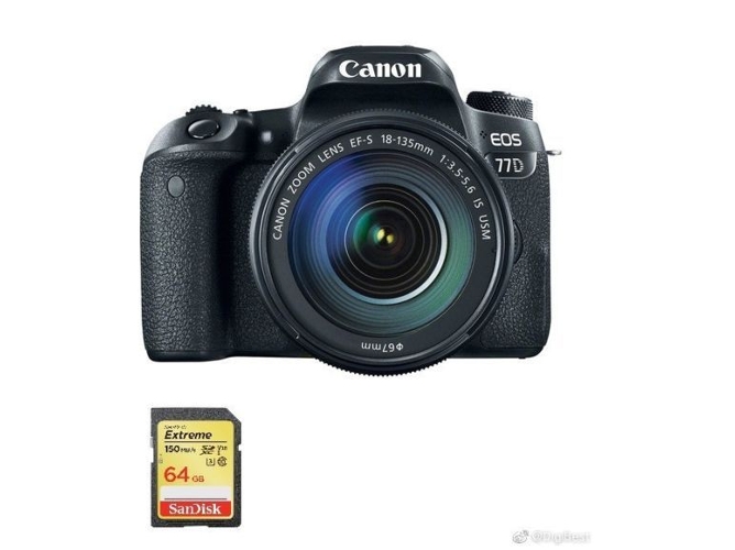Kit Cámara Réflex CANON 77D EF-S 18-135mm F3.5-5.6 IS USM NANO + 64GB SD