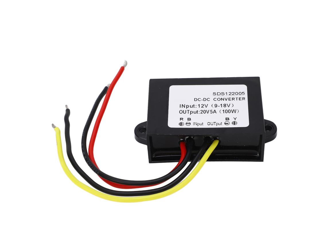 Módulo Convertidor De Voltaje Dc Boost De 12v A 20v 5a 100w 96% De Eficiencia Carcasa De Plástico Ip67