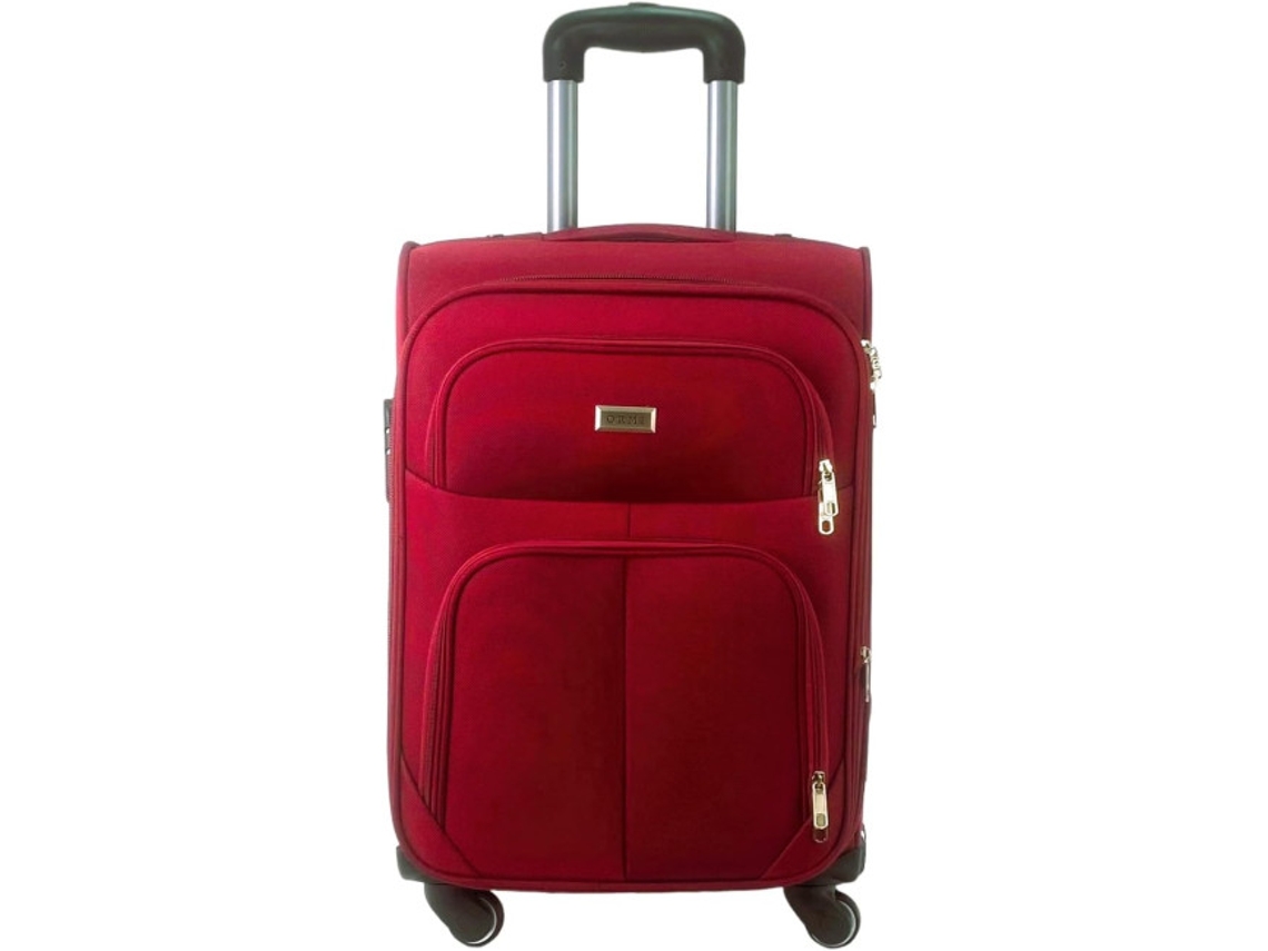 Maleta de Tela Trolley Equipaje de Mano Cabina Viaje avión 4 Ruedas 360º Giratorias (Granate) COSHANO