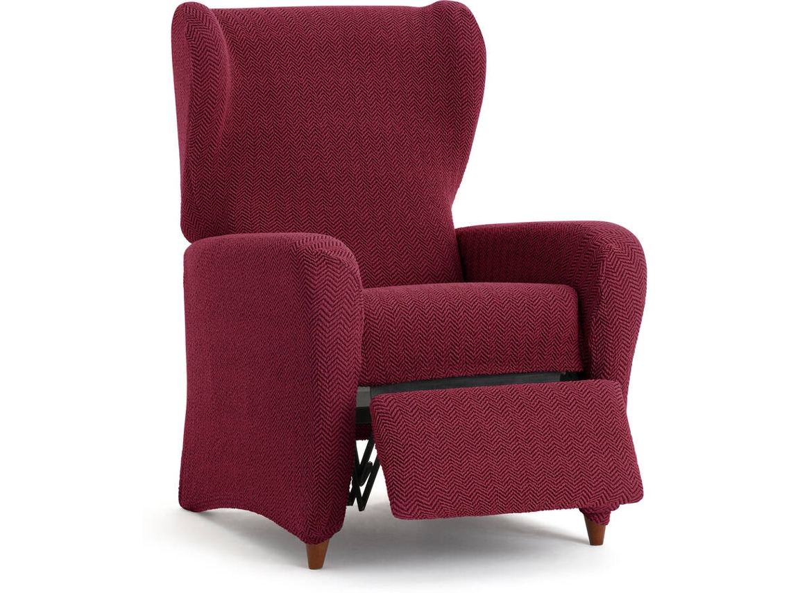 Funda de Sillón Relax EYSA Premium Jaz Tejido Multielástico (85 x 90 x 120 cm - Poliéster y Algodón - Burdeos)