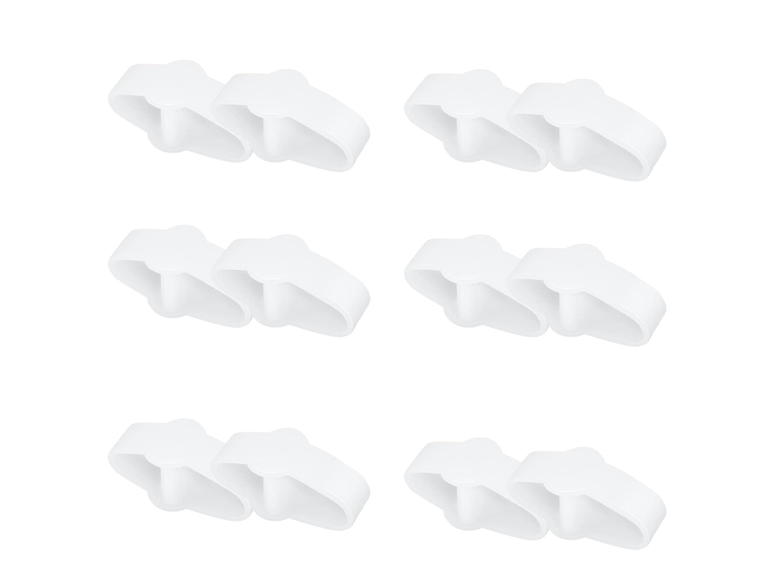 Separador de dedos Zoizocp para hallux valgus, paquete de 12 con 2 presillas, separador para el dedo gordo, apto para juanetes y dedos superpuestos (blanco)
