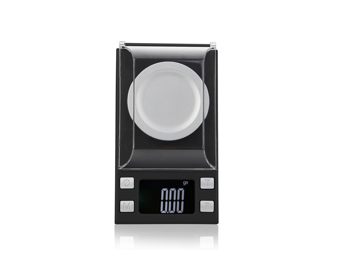 Báscula de precisión 0,001 g digital ABS negra para cocina Tommy01