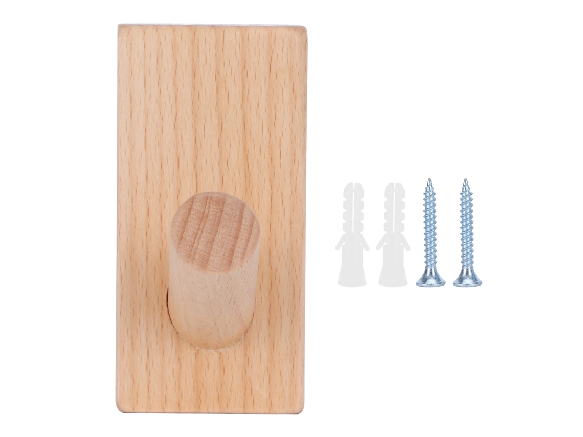 Gancho De Parede De Madeira Natural Para Roupa Chapéu Toalha Decorativo Para Quarto Banheiro