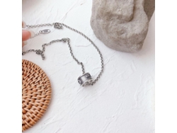 Collar retro de plata de ley 925, modelo 2026, con colgante de doble "G", cadena robusta de 50 cm con extensor, una pieza de joyería versátil y moderna.