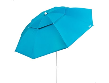 AKTIVE Sombrilla playa antiviento 200 cm inclinable azul UV50 c/funda