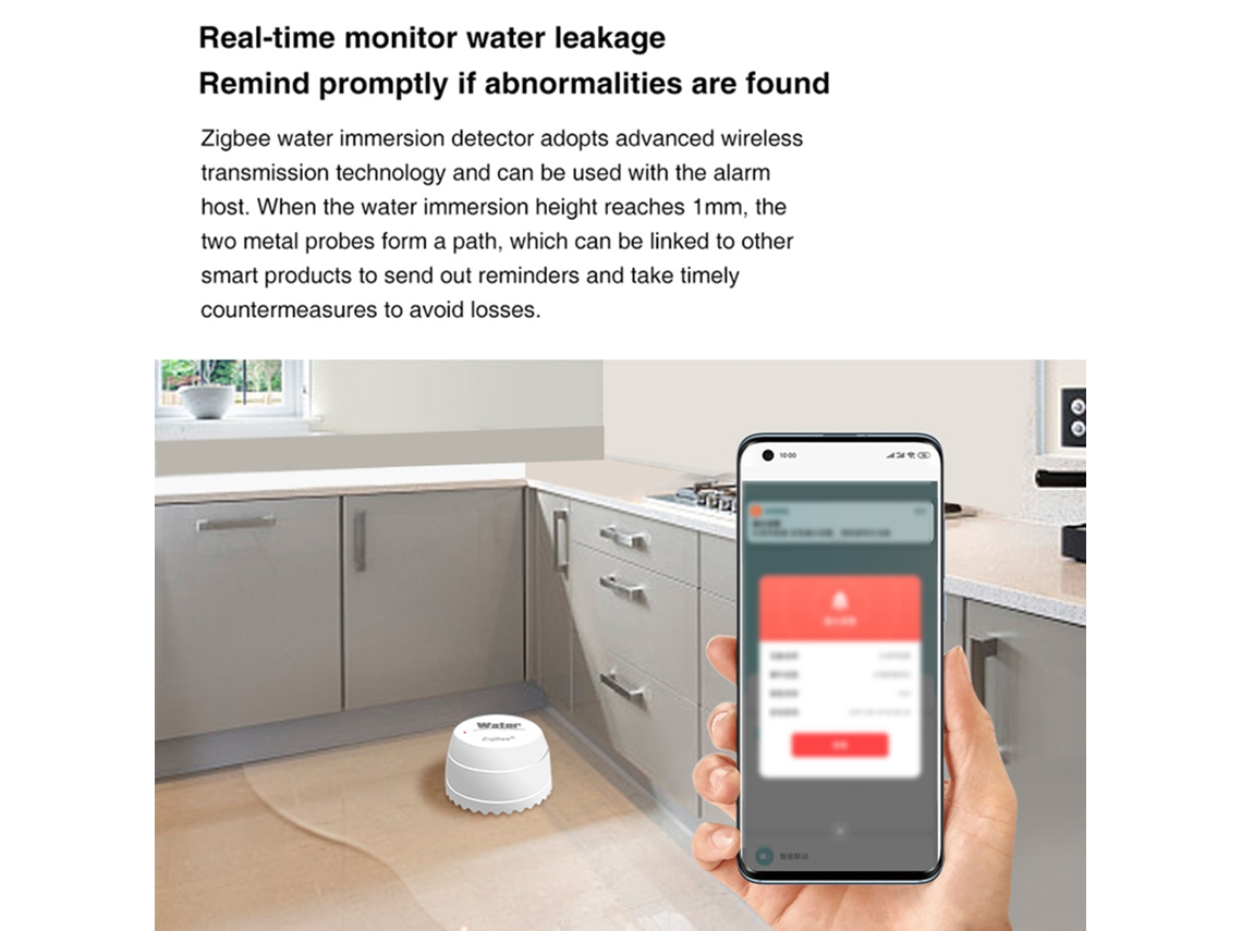 Rebe-detector De Fugas De Agua Inteligente Con Sensor De Inundación Para Hogar, Notificaciones A Través De App Tuya Zigbee