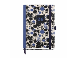 Planificador semanal 122x168mm 2026 Miquelrius Journal Natura Blackblue con elástico 33088